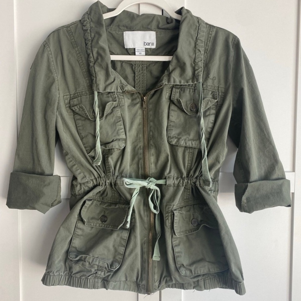 3/$20 Olive Utility field jacket XS